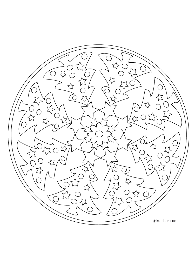 Mandala Noel   colorier Voir le dessin