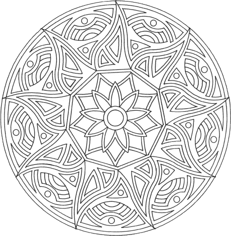 coloriage mandala 3d