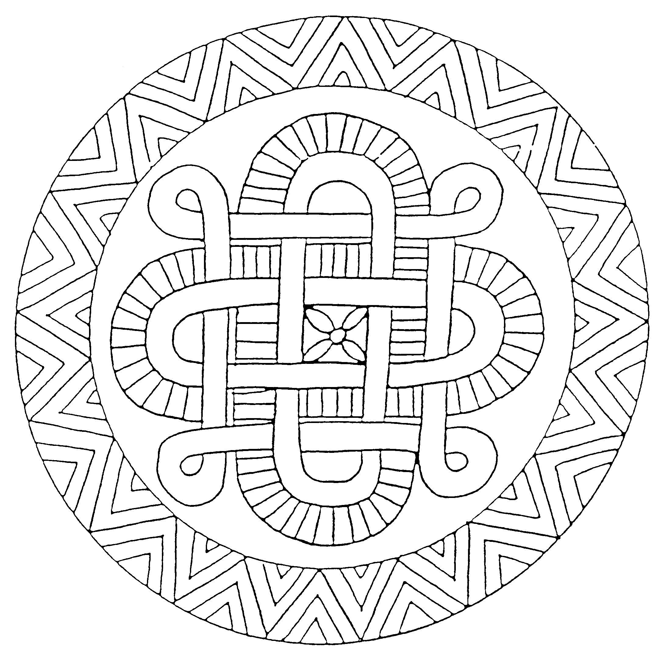 coloriage mandala automne