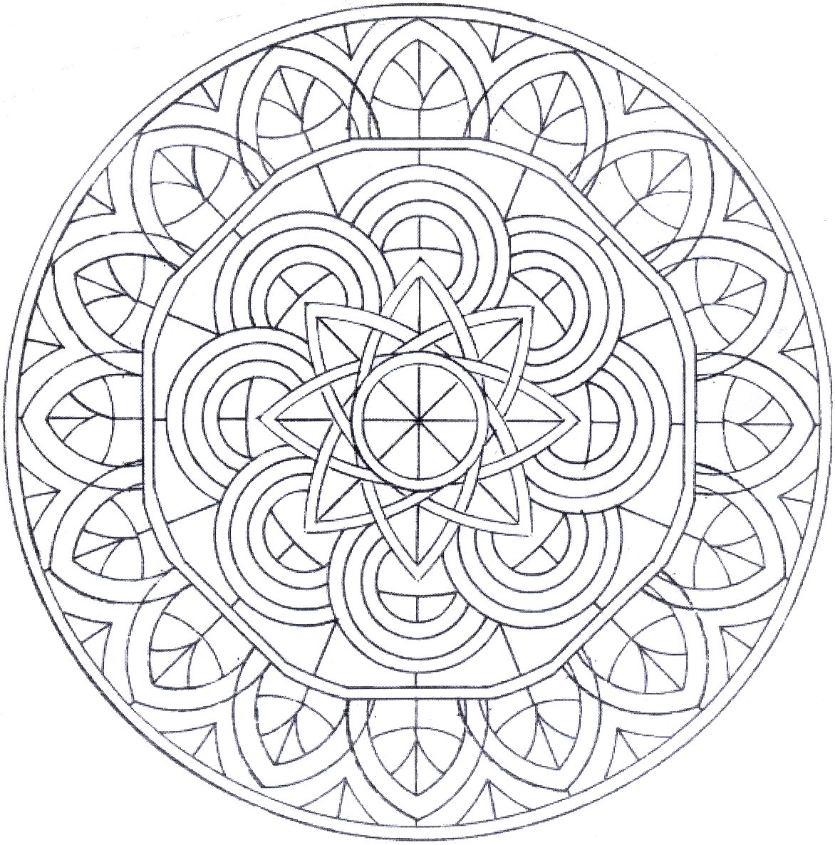 coloriage a imprimer mandala facile