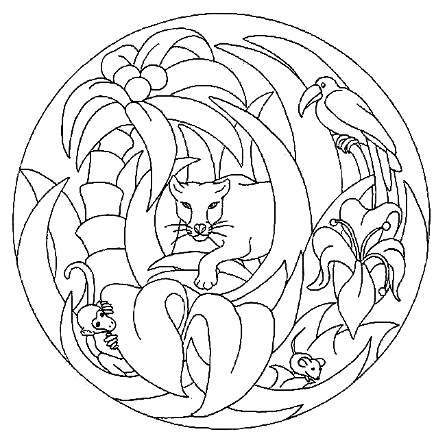 coloriage mandala d'hiver