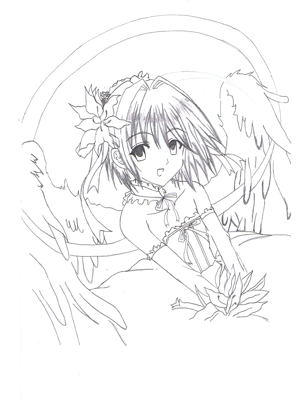 Image Coloriage Ange Manga