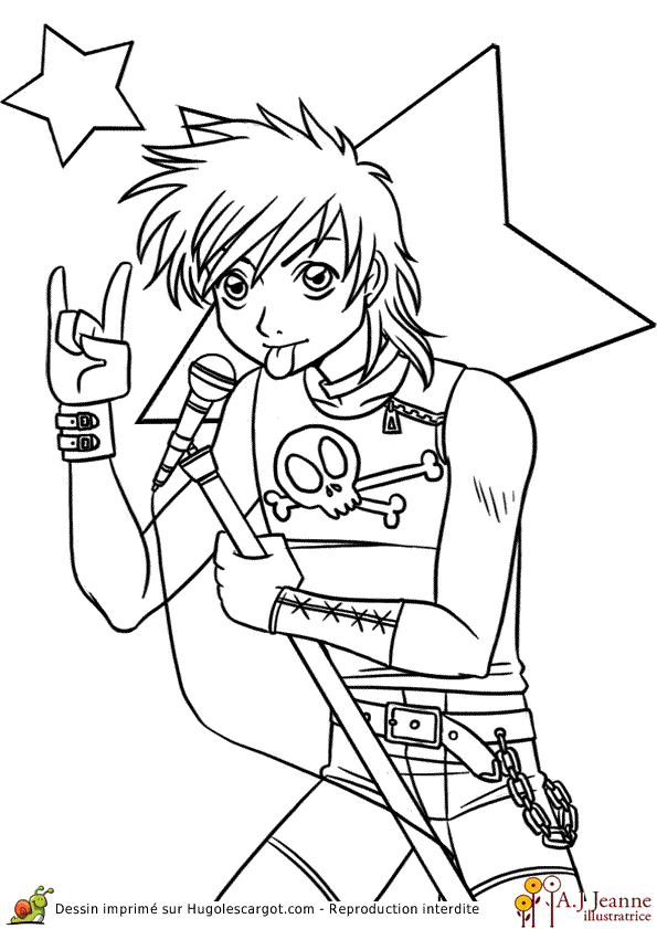 dessin manga garcon a imprimer