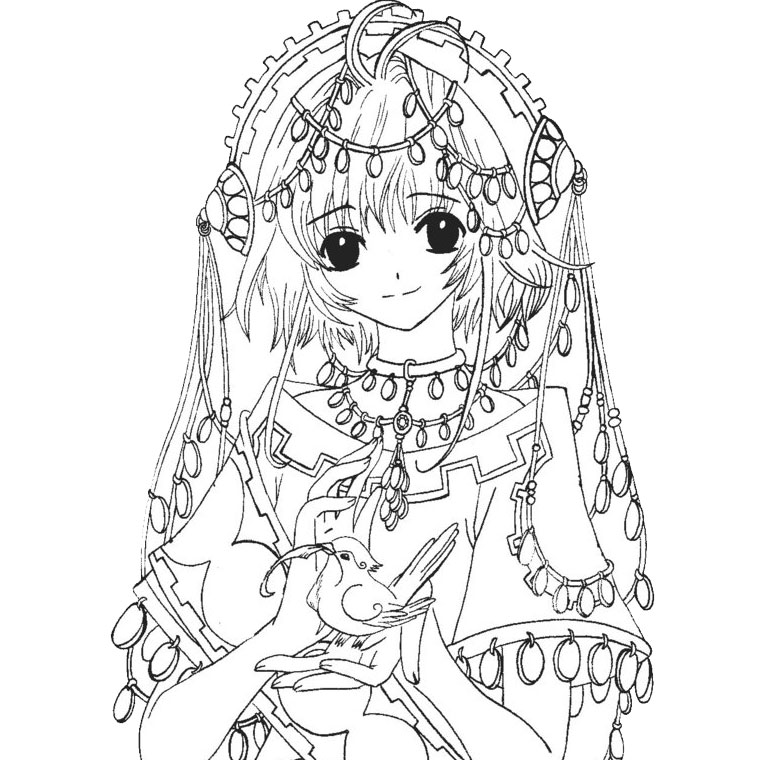 19 dessins de coloriage Manga Princesse à imprimer