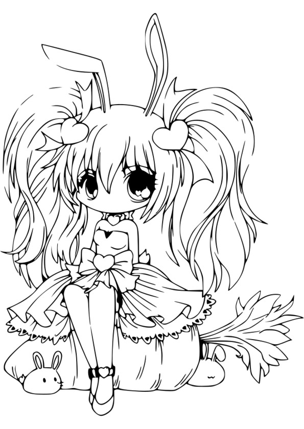 Cute Little Anime Girls Coloring Pages Sketch Coloring Page