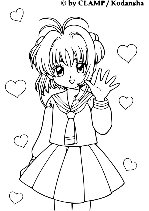 coloriage manga de fille