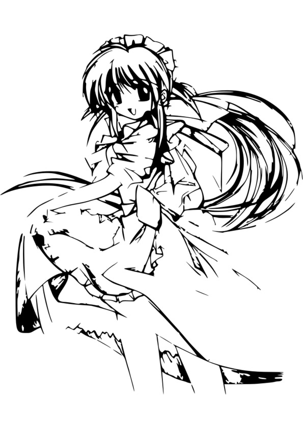 coloriage manga ange