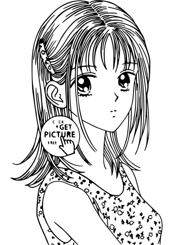 dessin � colorier fille manga