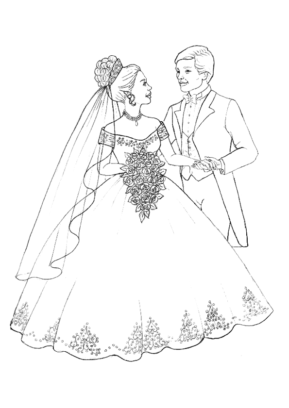 dessin � colorier jasmine mariage