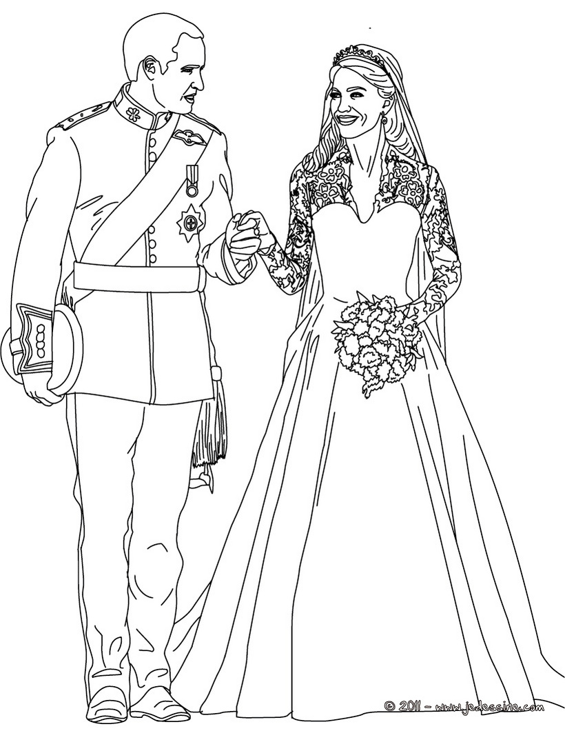 coloriage à dessiner mariage ariel