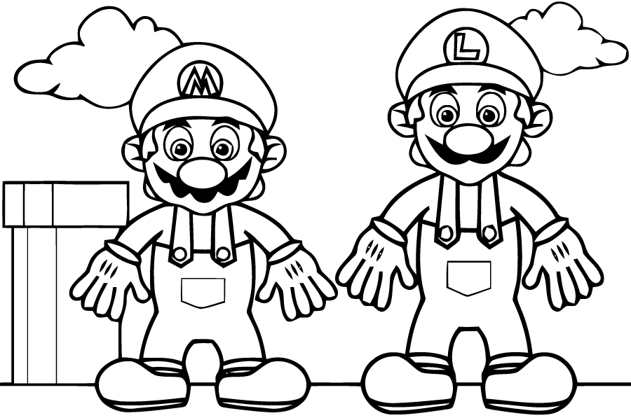 image dessin à colorier mario bros