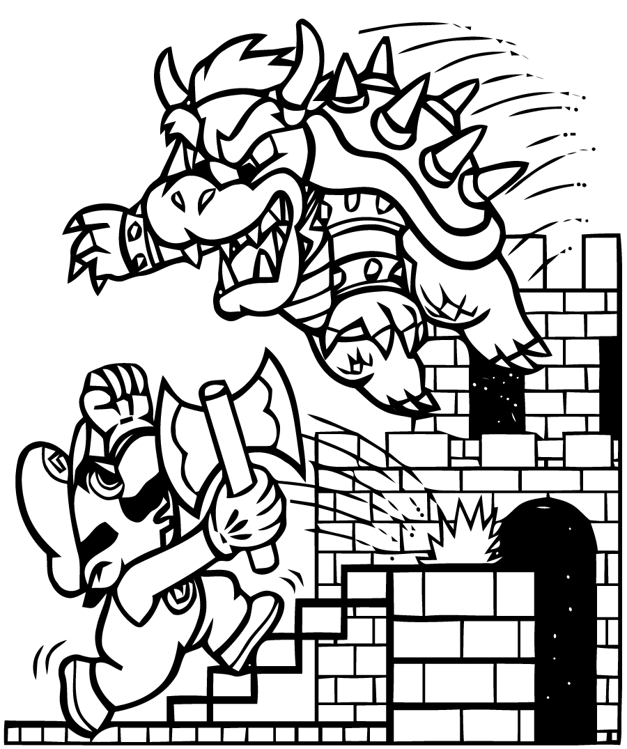 dessin à colorier de mario bros a imprimer