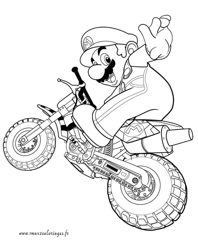 coloriage à dessiner mario smash bros