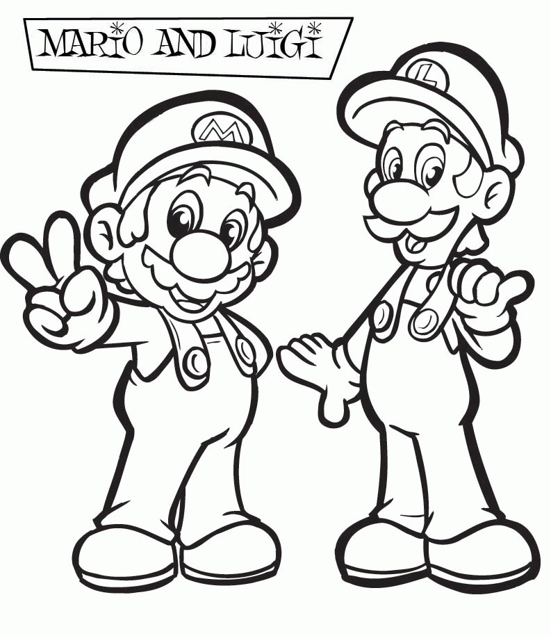 coloriage mario bros luigi