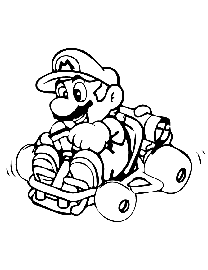 coloriage mario kart a colorier