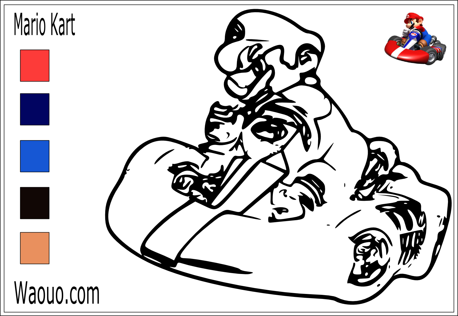 dessin à colorier mario kart wii à imprimer