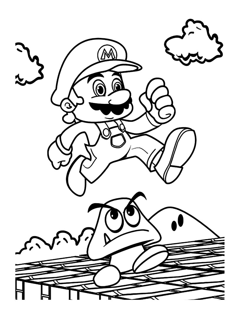 coloriage mario avec voiture