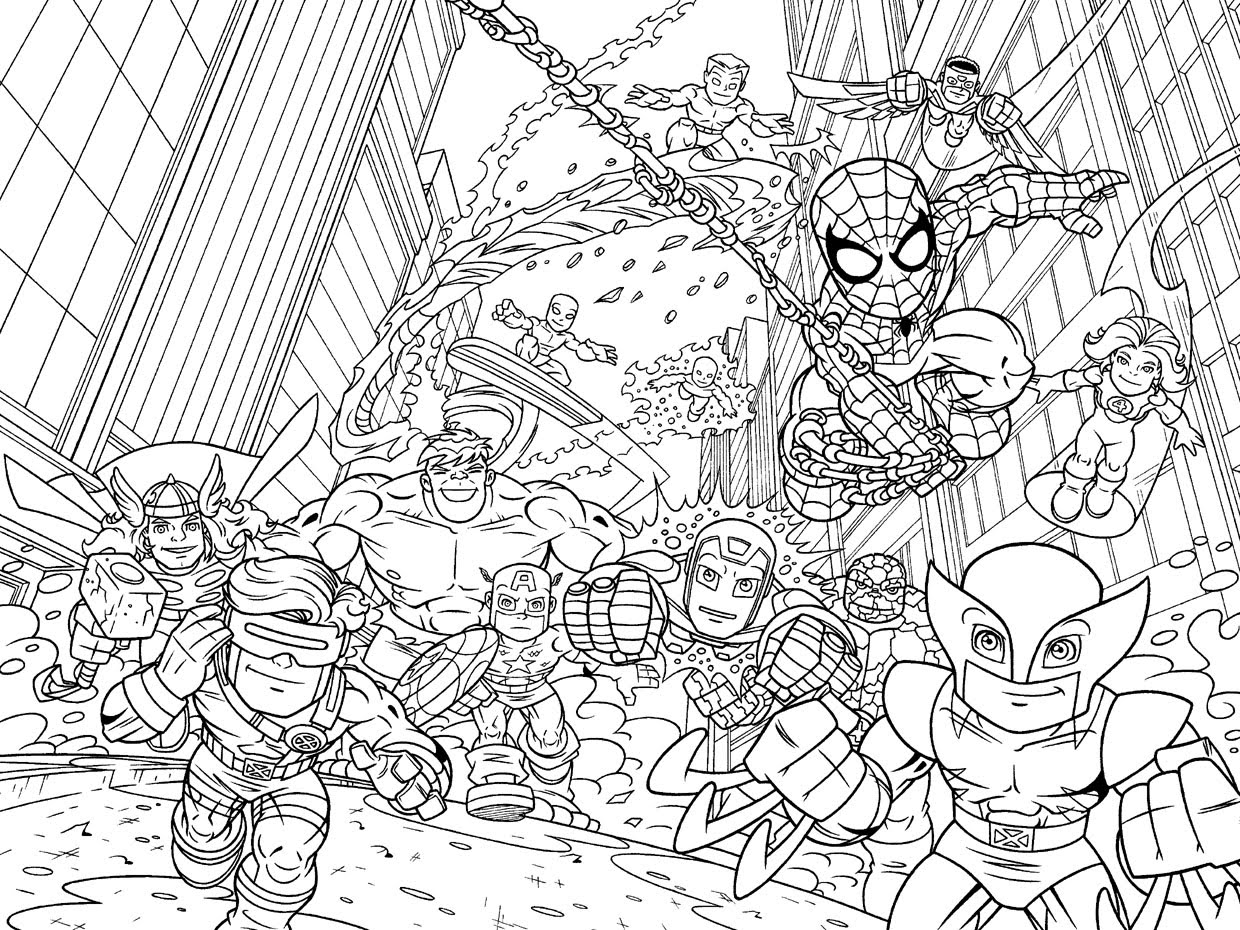 coloriage de marvel