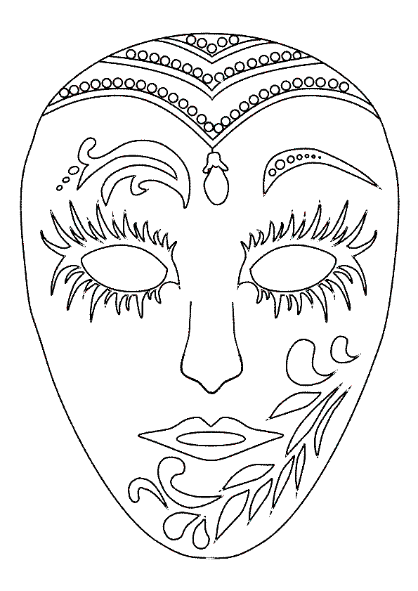 coloriage à dessiner masque venise carnaval