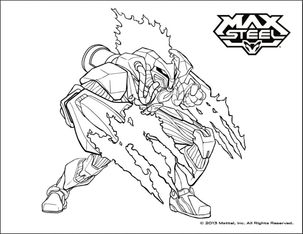 dessin à colorier max steel à imprimer