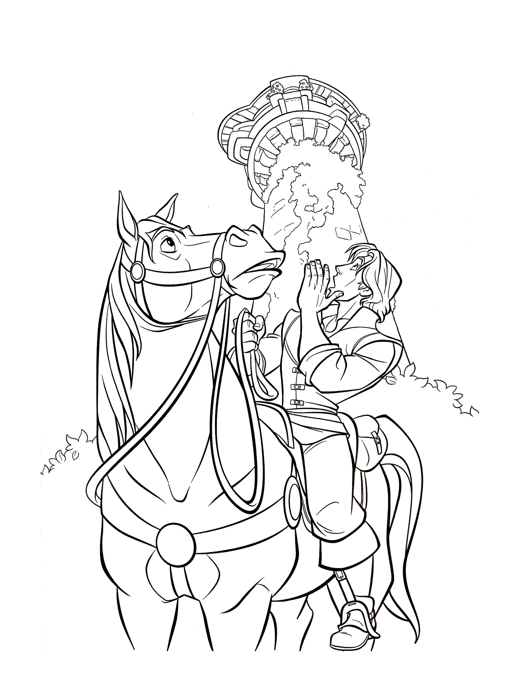 coloriage raiponce maximus imprimer