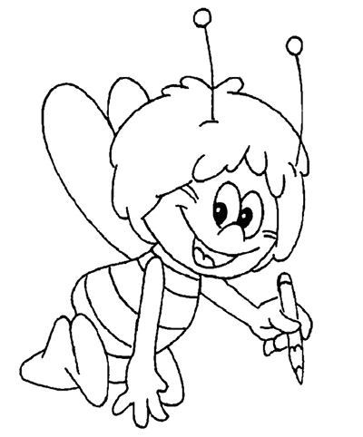 coloriage à dessiner de maya l abeille