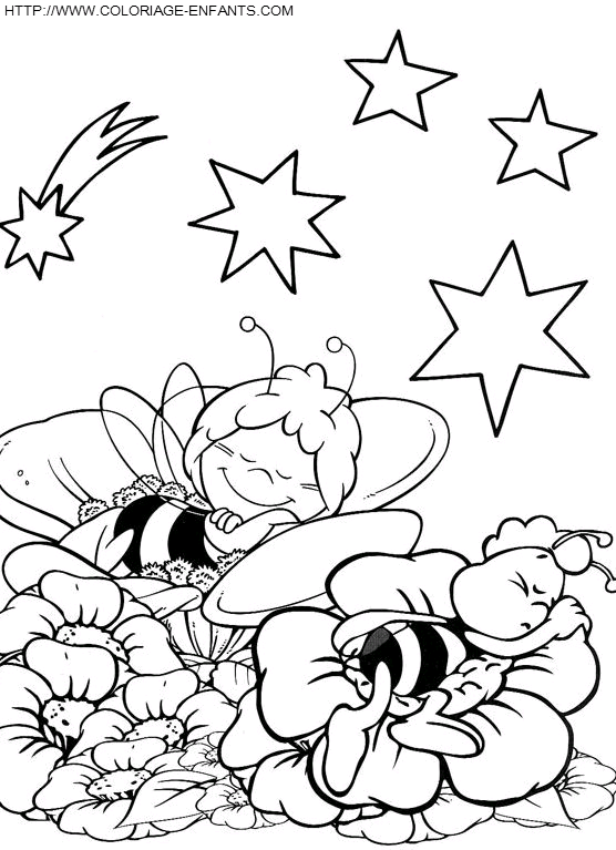 coloriage  dessiner maya l'abeille en ligne