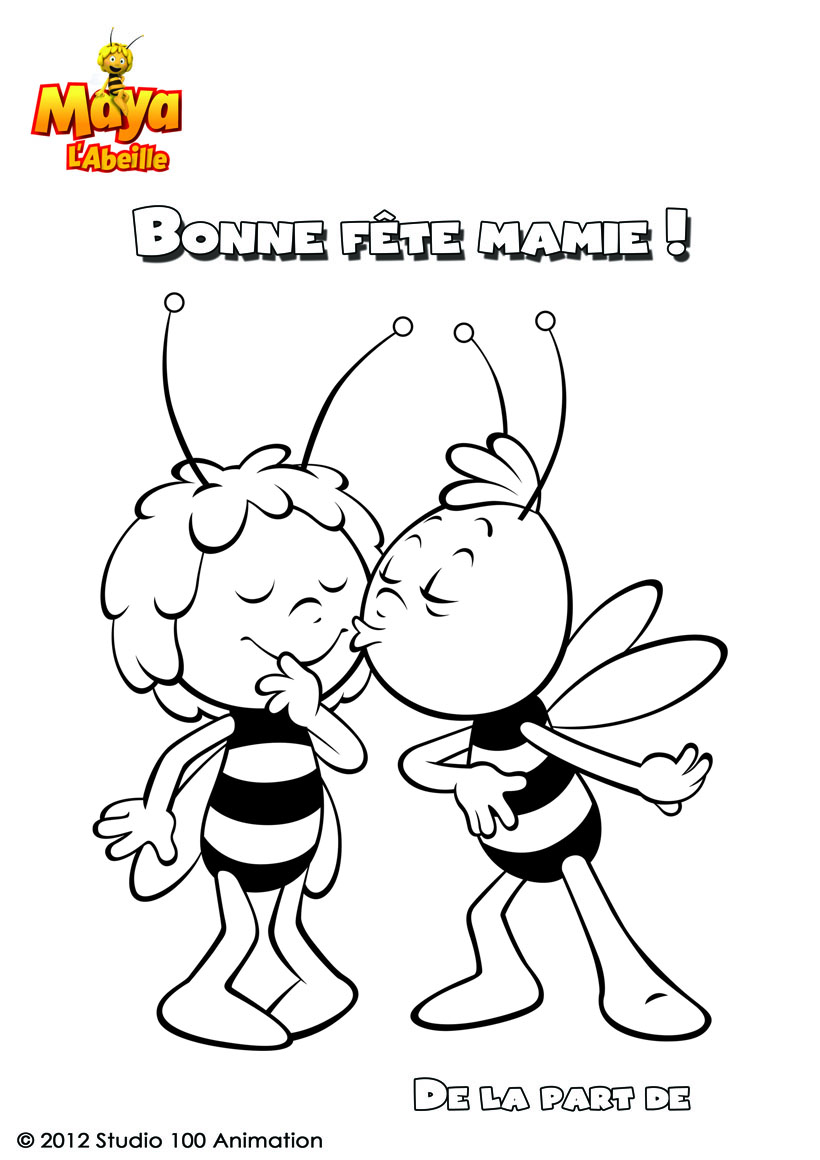 coloriage gratuit à imprimer maya l'abeille