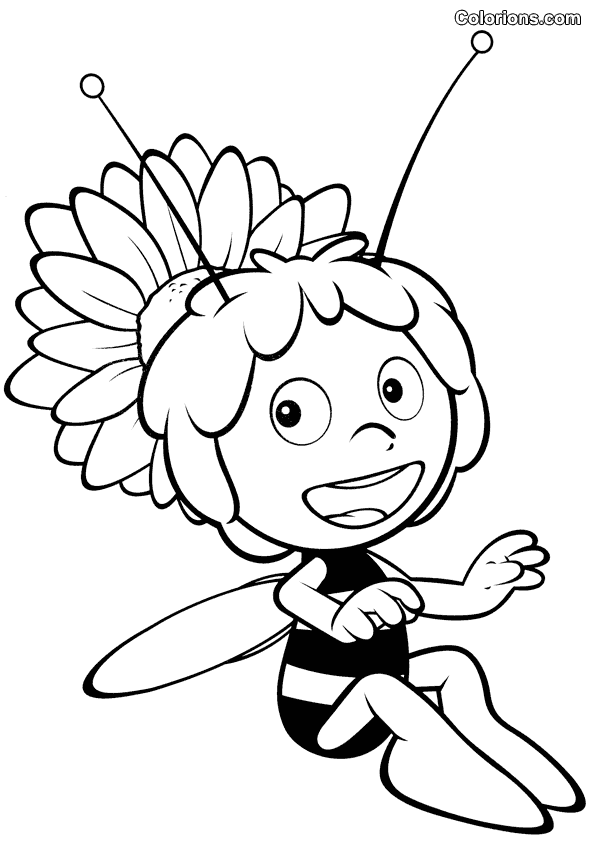 dessin à colorier maya l'abeille
