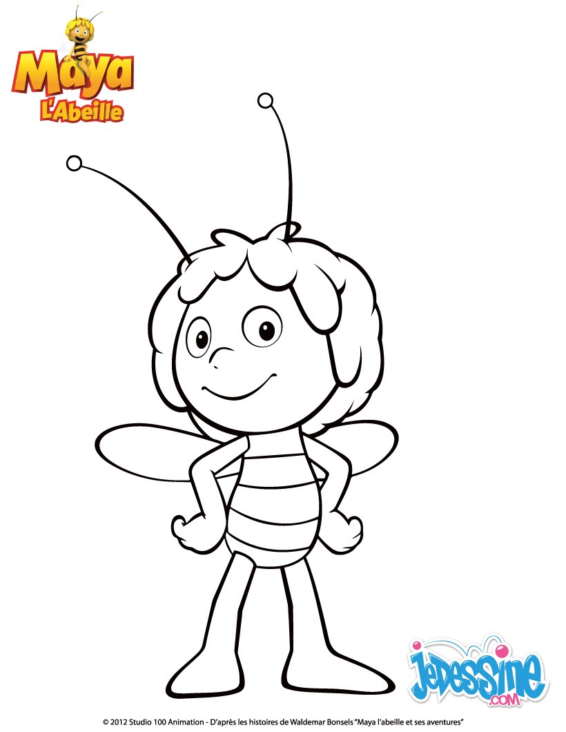 dessin en ligne de maya l'abeille