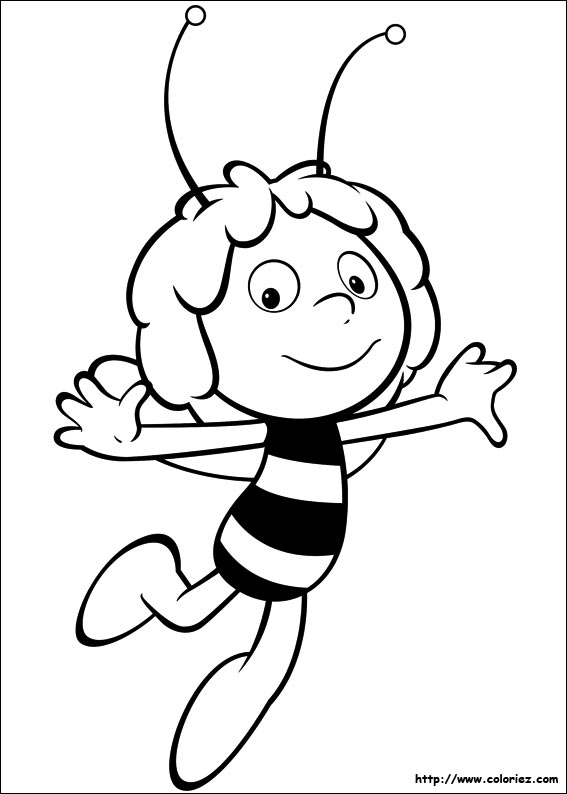 coloriage à dessiner maya l'abeille à imprimer