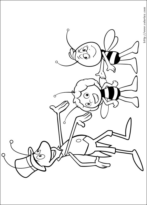 dessin a imprimer maya l'abeille gratuit