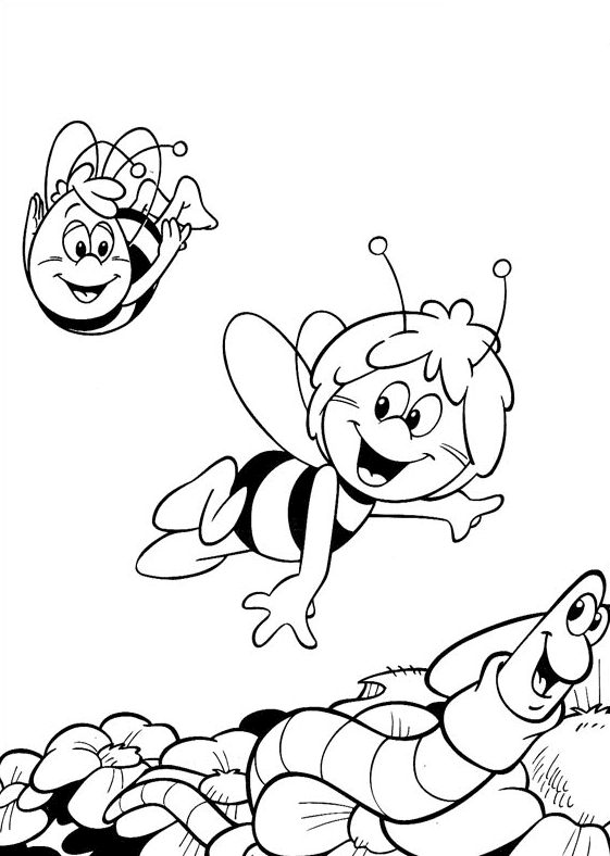 dessin à colorier à imprimer maya l'abeille