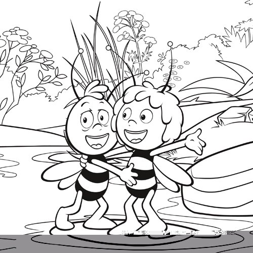 coloriage a imprimer maya l'abeille gratuit