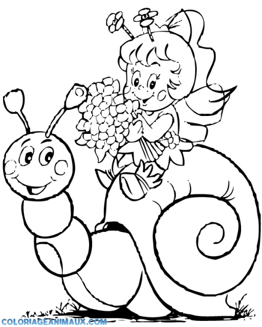 dessin  colorier a imprimer maya l'abeille gratuit