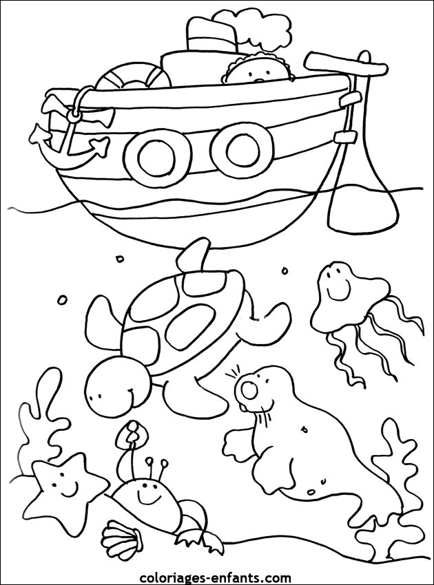 coloriage mer petite section