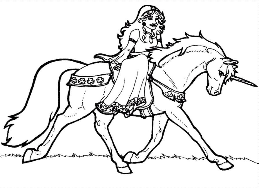 Dessin à Imprimer Licorne Princesse