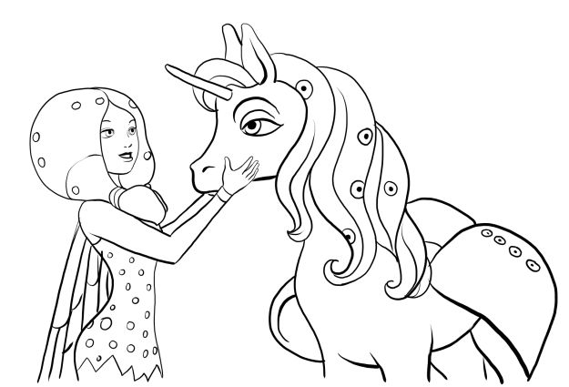 coloriage  dessiner licorne mia et moi