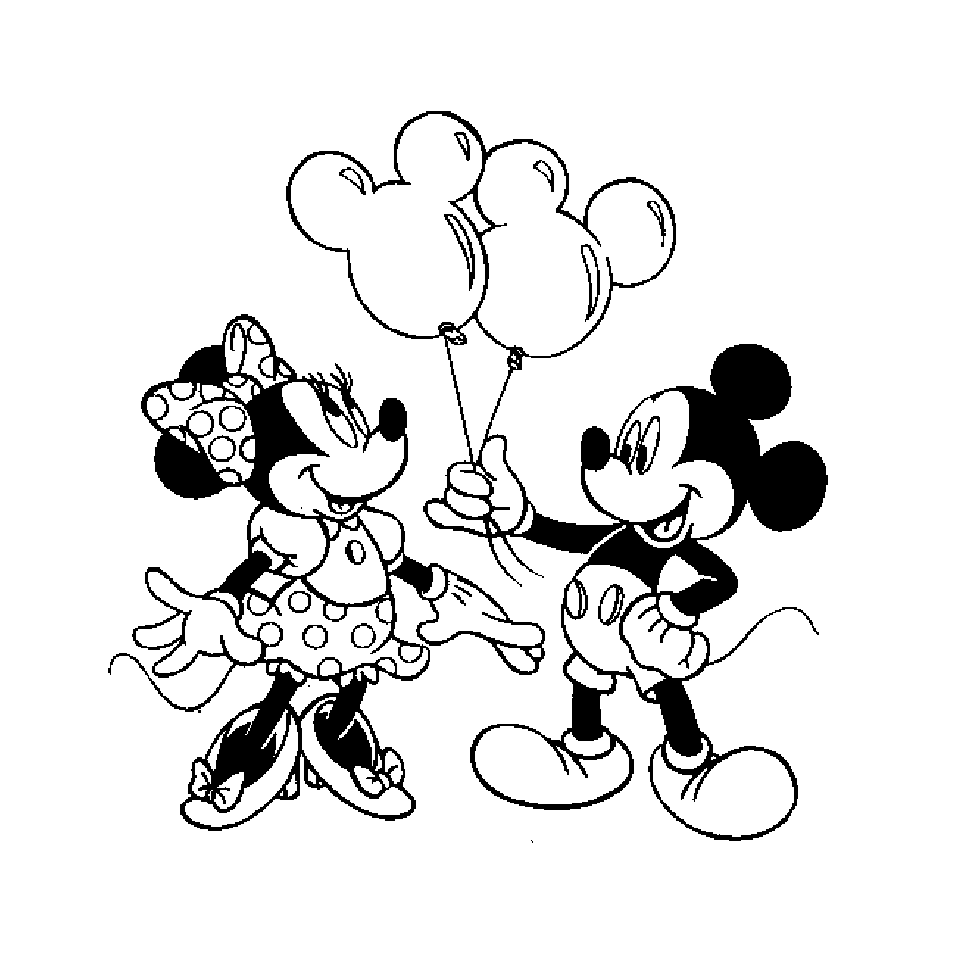 Coloriage De Mikey Et Mini Dans Un Coeur