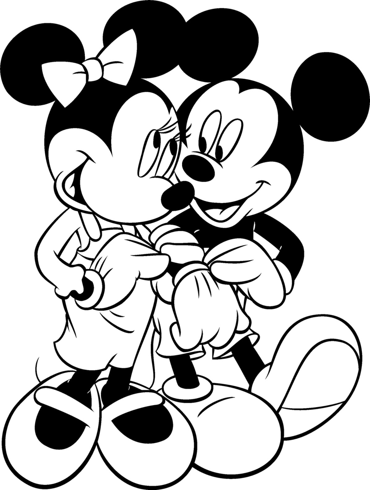 coloriage mickey et minnie a imprimer