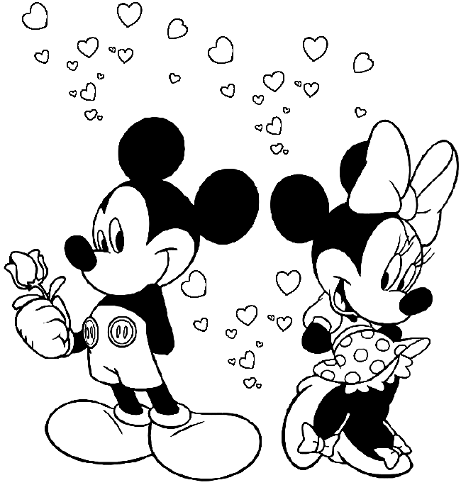 coloriage mickey et minnie a imprimer