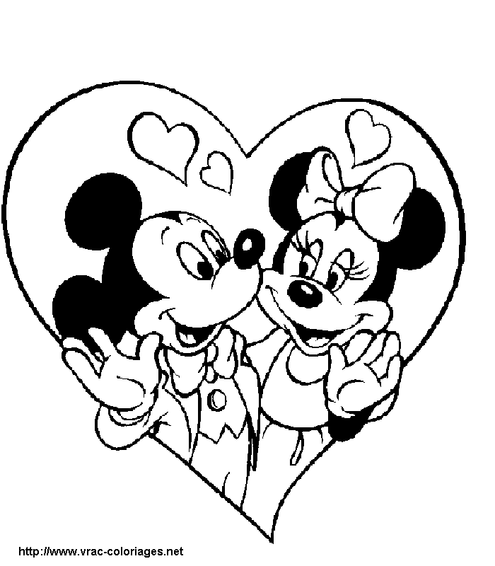 coloriage mickey minnie