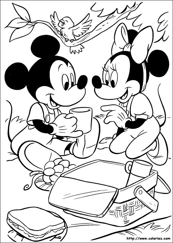 Minnie Et Un Hibou Maxalae Coloriage Coloriage A Imprimer