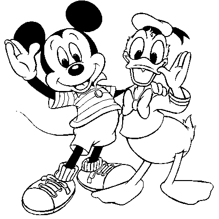 Mickey Tranquille Coloriage De Pluto Donald Dingo Mickey Et