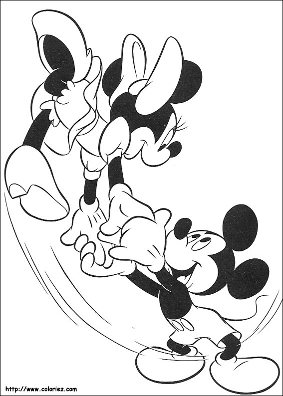 dessin  colorier mickey dans sa maison