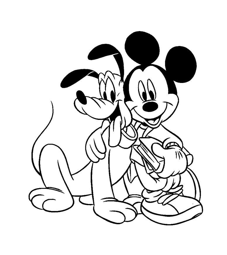 dessin a colorier mickey mouse noel