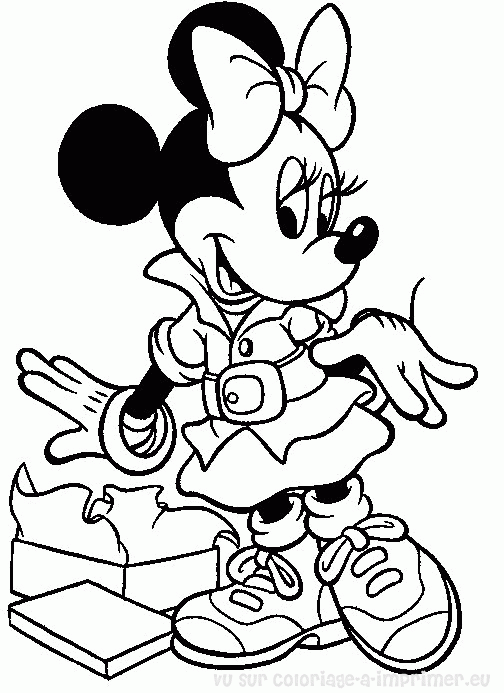 coloriage à dessiner mickey minnie à imprimer