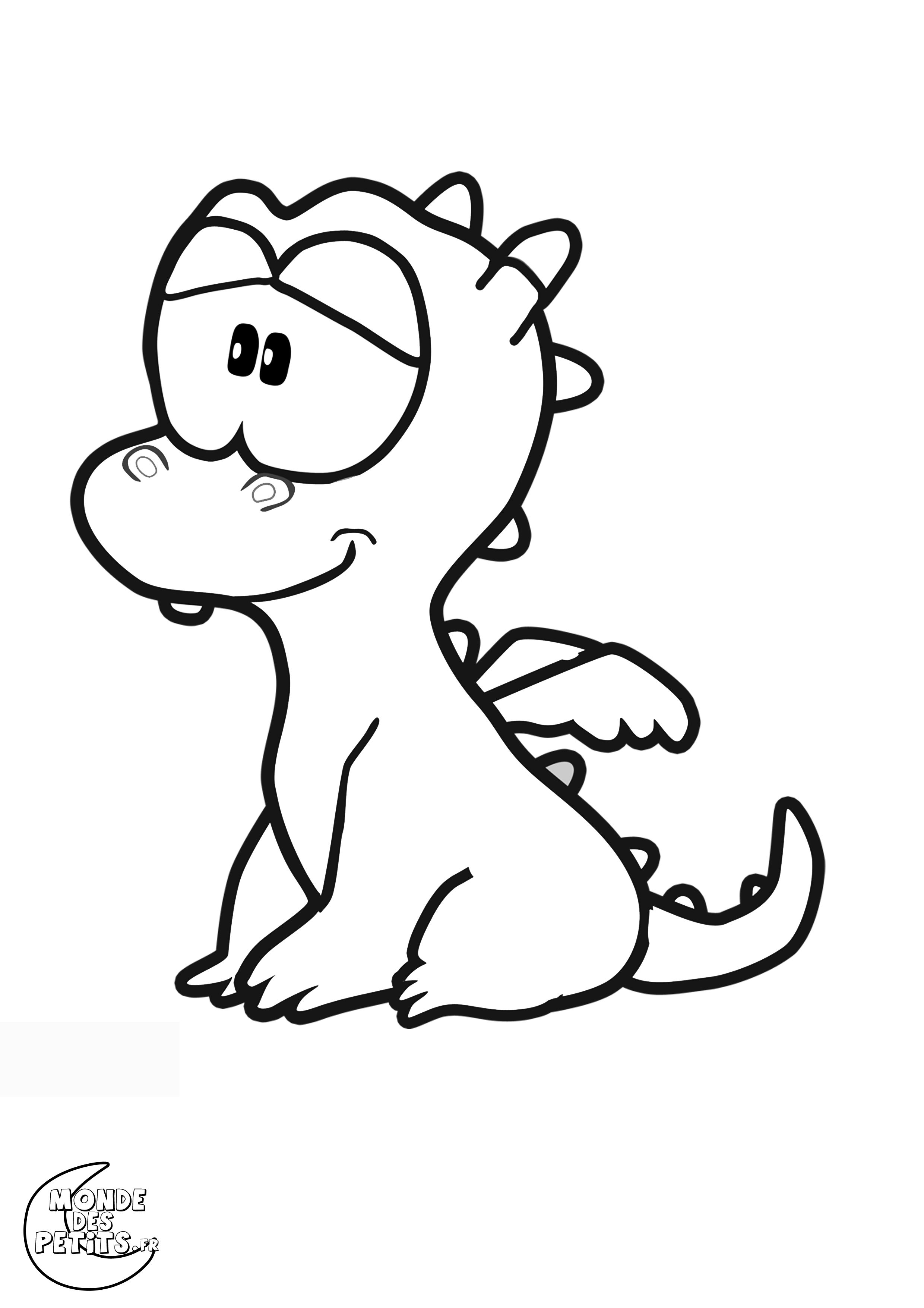 Génial Coloriage Dragon Trop Mignon