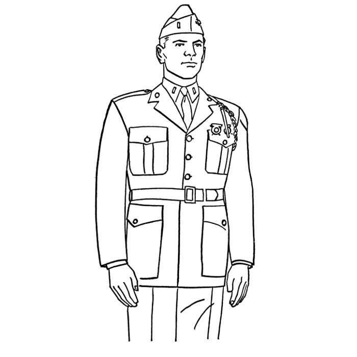 dessin à colorier militaire gratuit