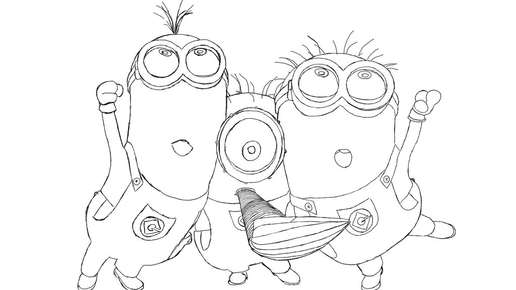 dessin à colorier les minions à imprimer gratuit